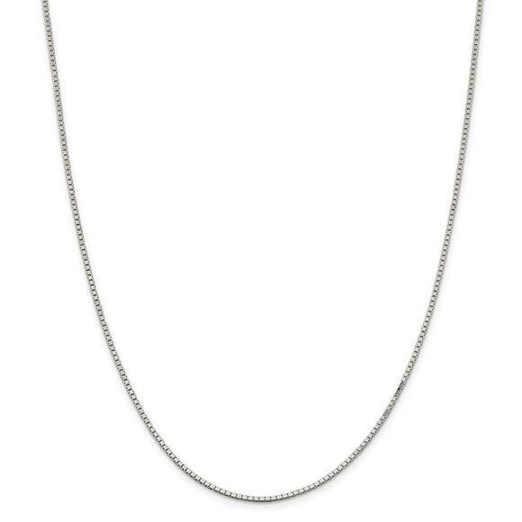 1.5mm Sterling Silver Box Chain Necklace 24 Inch